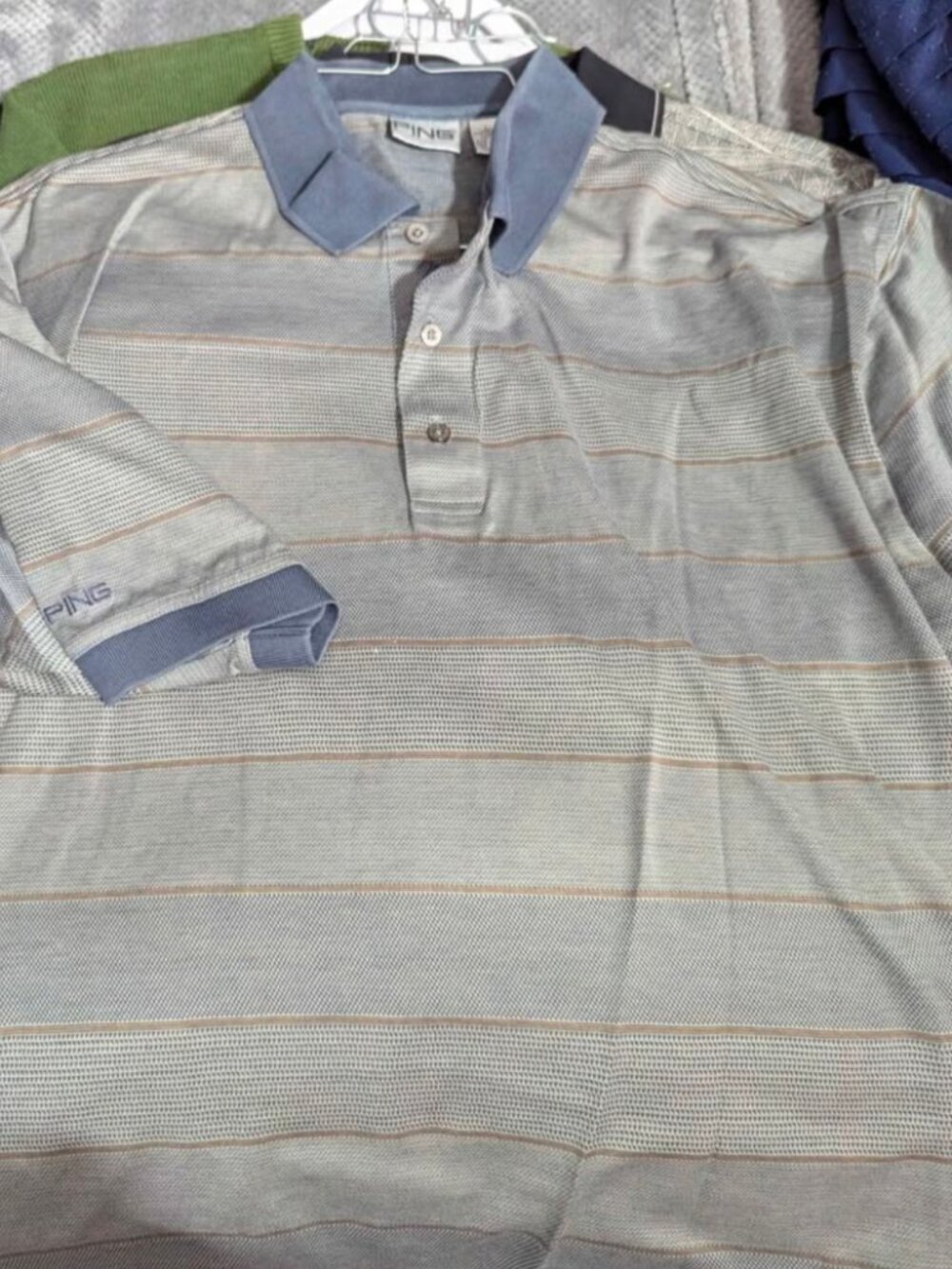 Ping Golf Shirt Men Large Striped